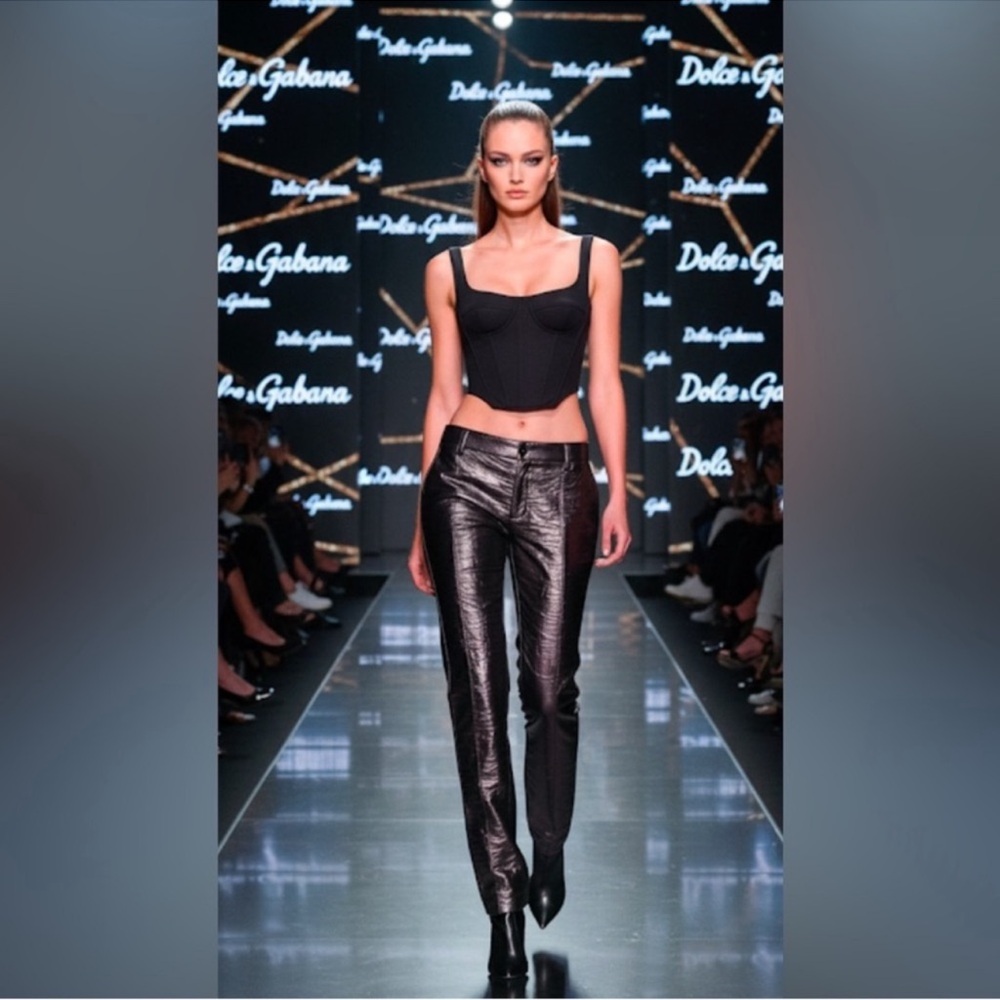 Authentic Dolce & Gabbana luxury designer metallic pants sz Euro 42 US 4